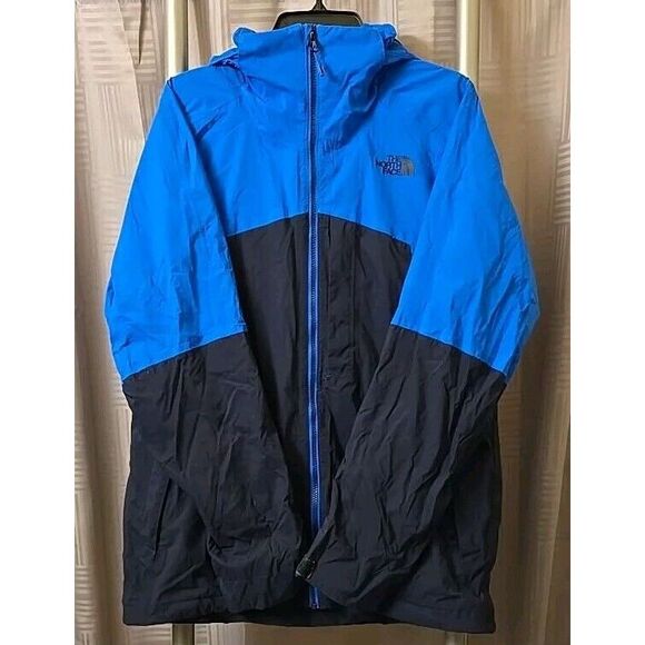 THE NORTH FACE Blue Black Hooded Jacket RN‎ 61661 CA 30516 Zip Men Size Medium - Picture 1 of 15